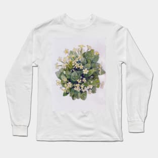 Primroses watercolour painting Long Sleeve T-Shirt